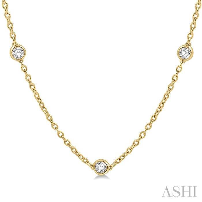 14K Yellow Gold 2.00ctw Diamond Station Necklace by Ashi