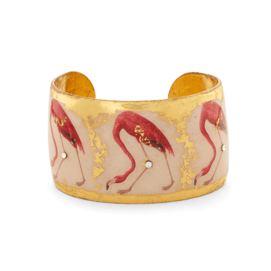 22K Gold Leaf Flamingo Cuff Bracelet by Evocateur