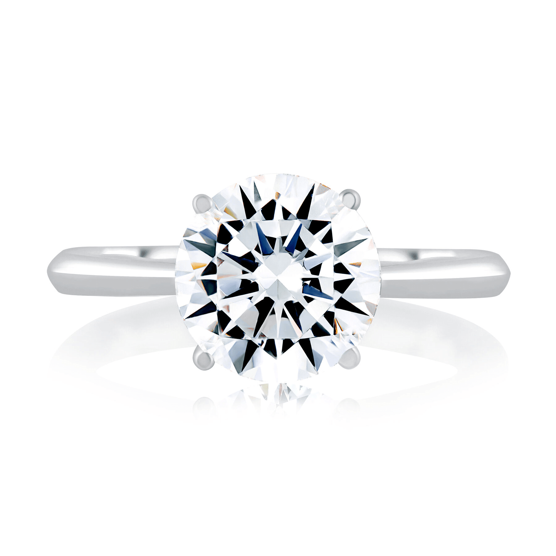18K White Gold 0.06CTW Diamond Hidden Halo Engagement Ring Mounting by A. JAFFE