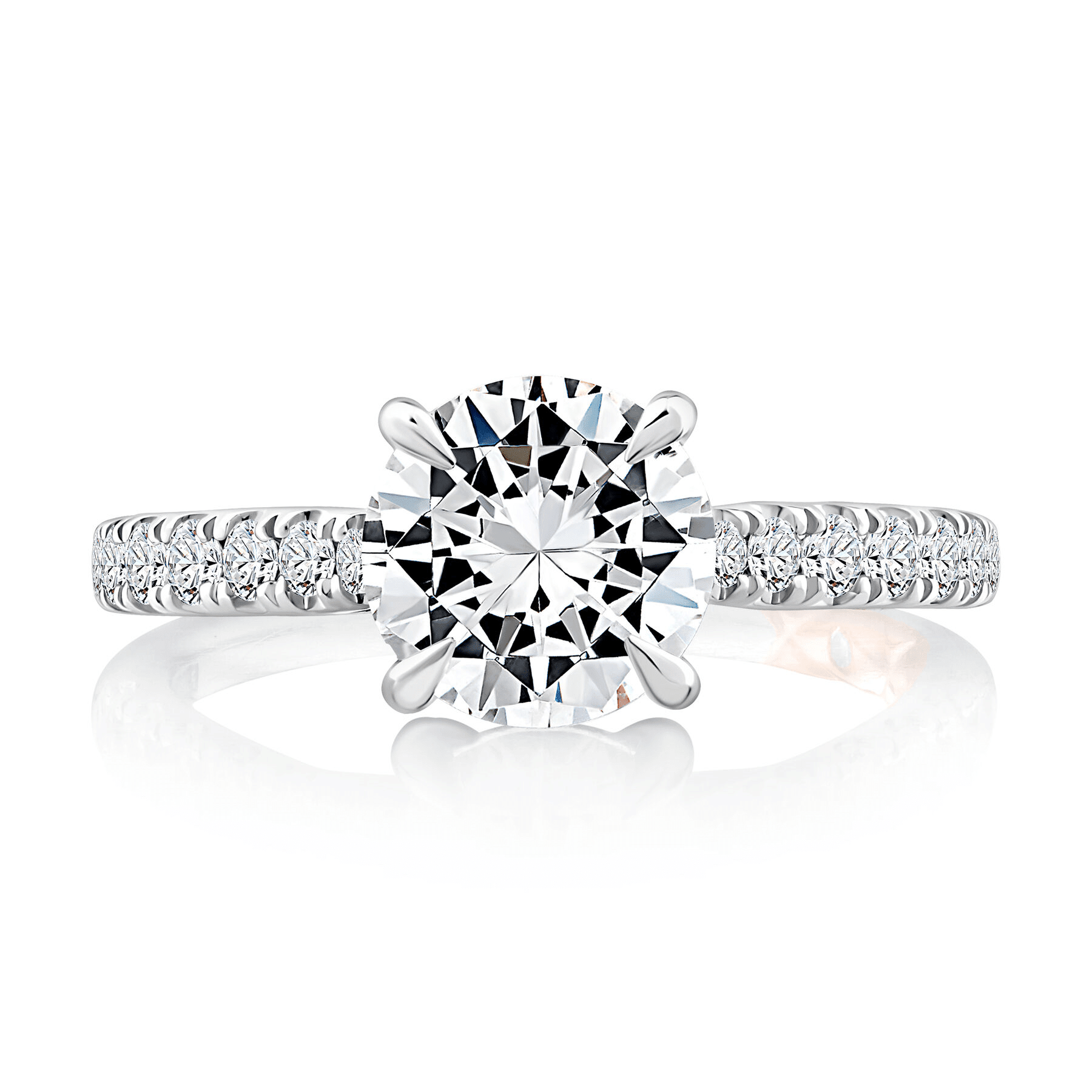 18K White Gold 0.39CTW Diamond Engagement Ring Setting by A. JAFFE
