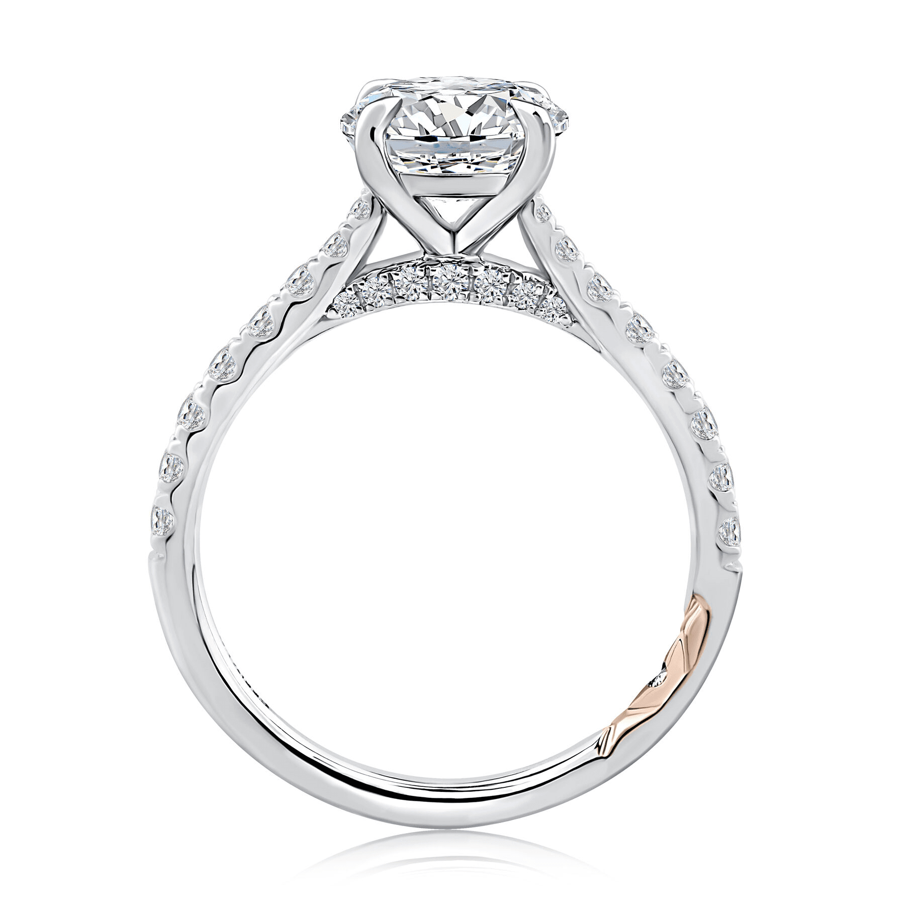 18K White Gold 0.39CTW Diamond Engagement Ring Setting by A. JAFFE - Image 2
