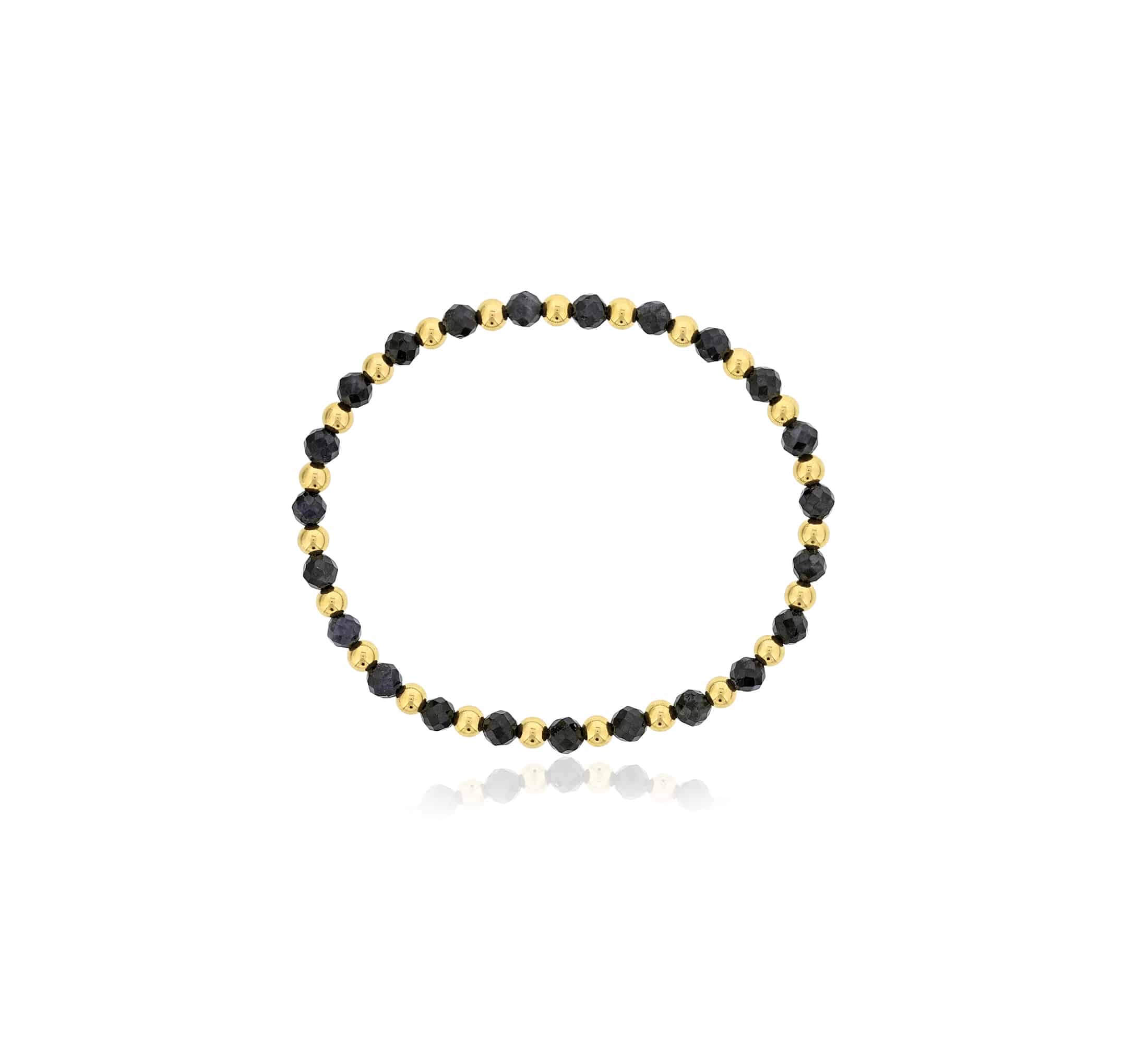 4MM Sapphire & Gold-Filled Bead Stretch Bracelet by Dee Berkley