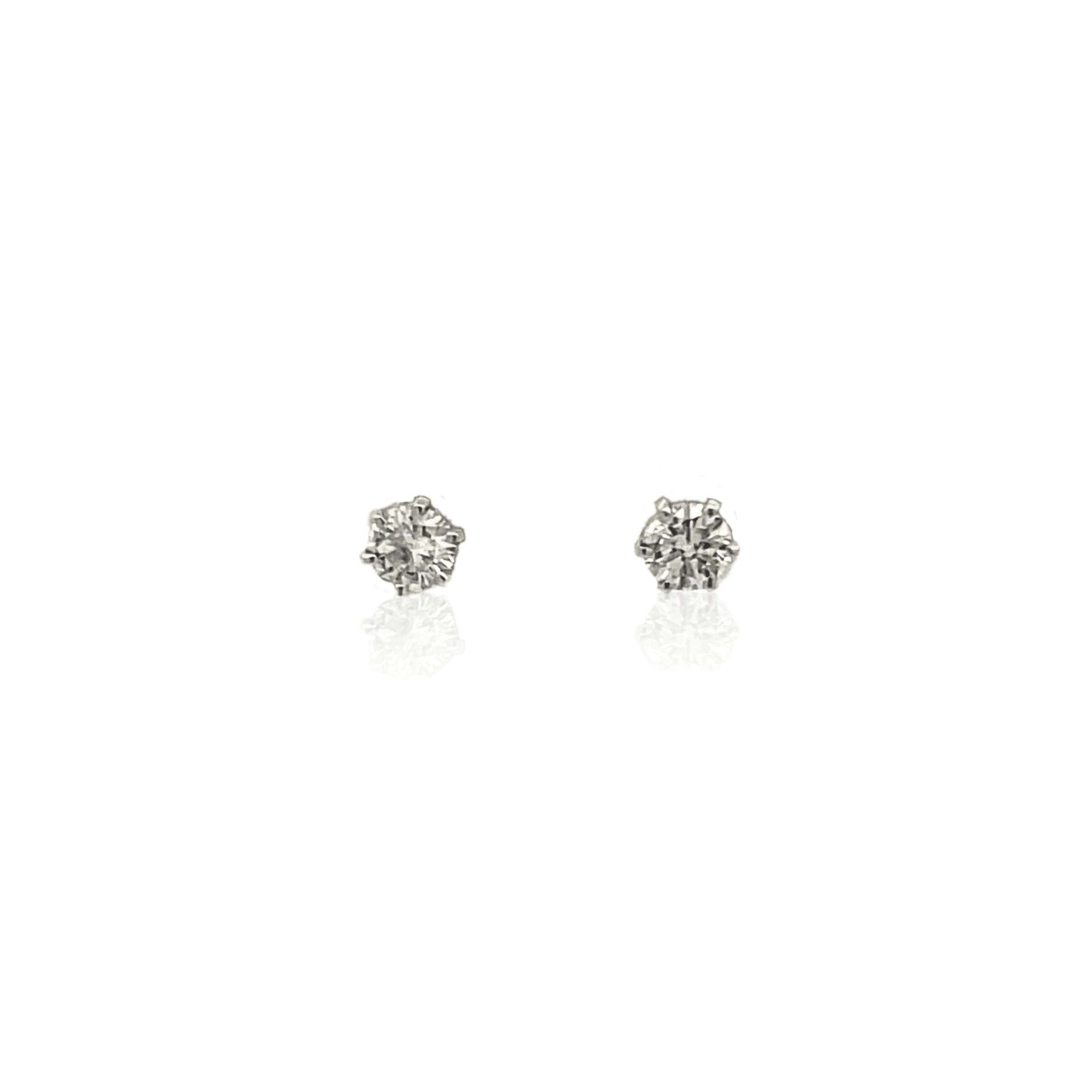 Estate 14K White Gold 0.34ctw Diamond Solitaire Stud Earrings