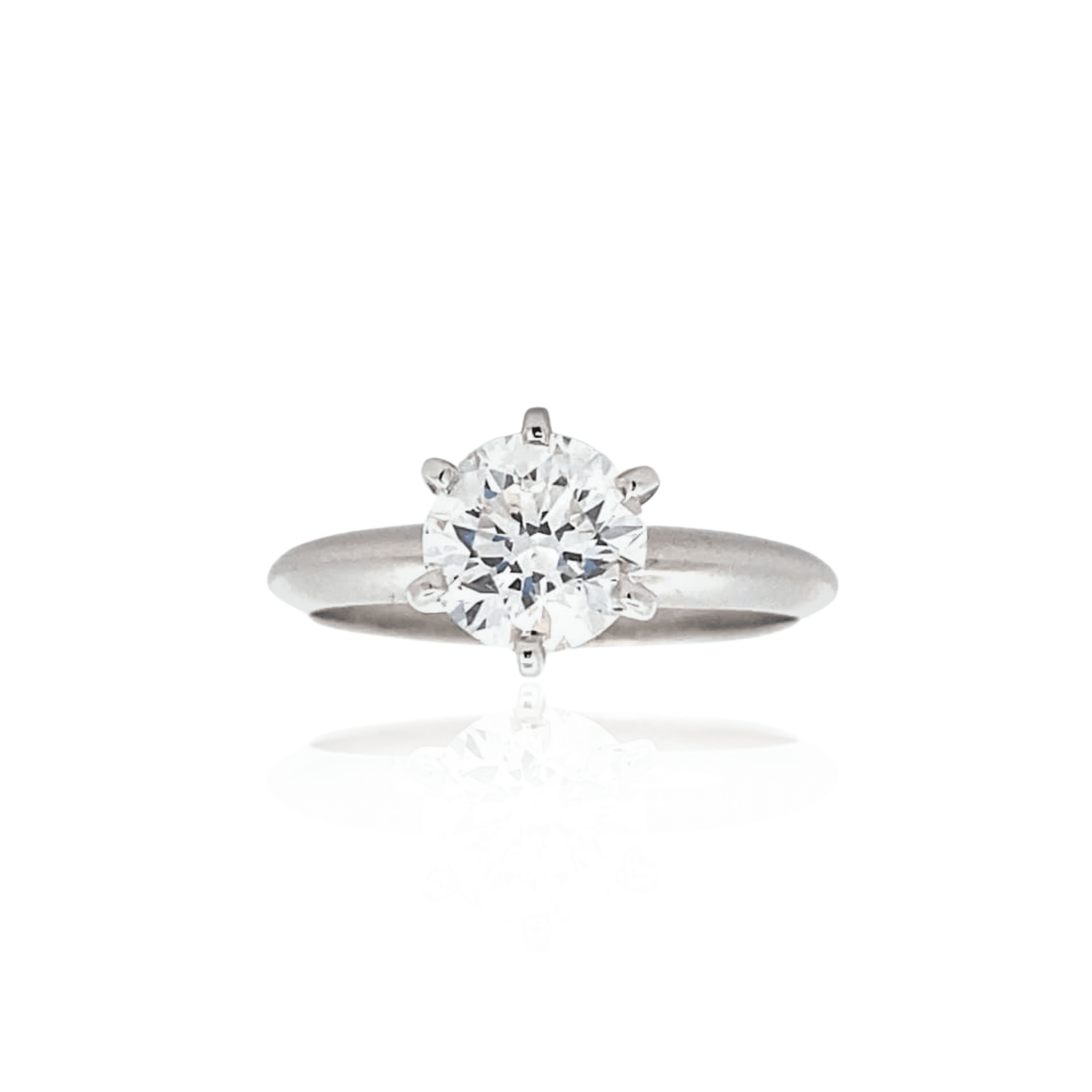 Estate 14K White Gold 1.00CT Diamond Solitaire Engagement Ring