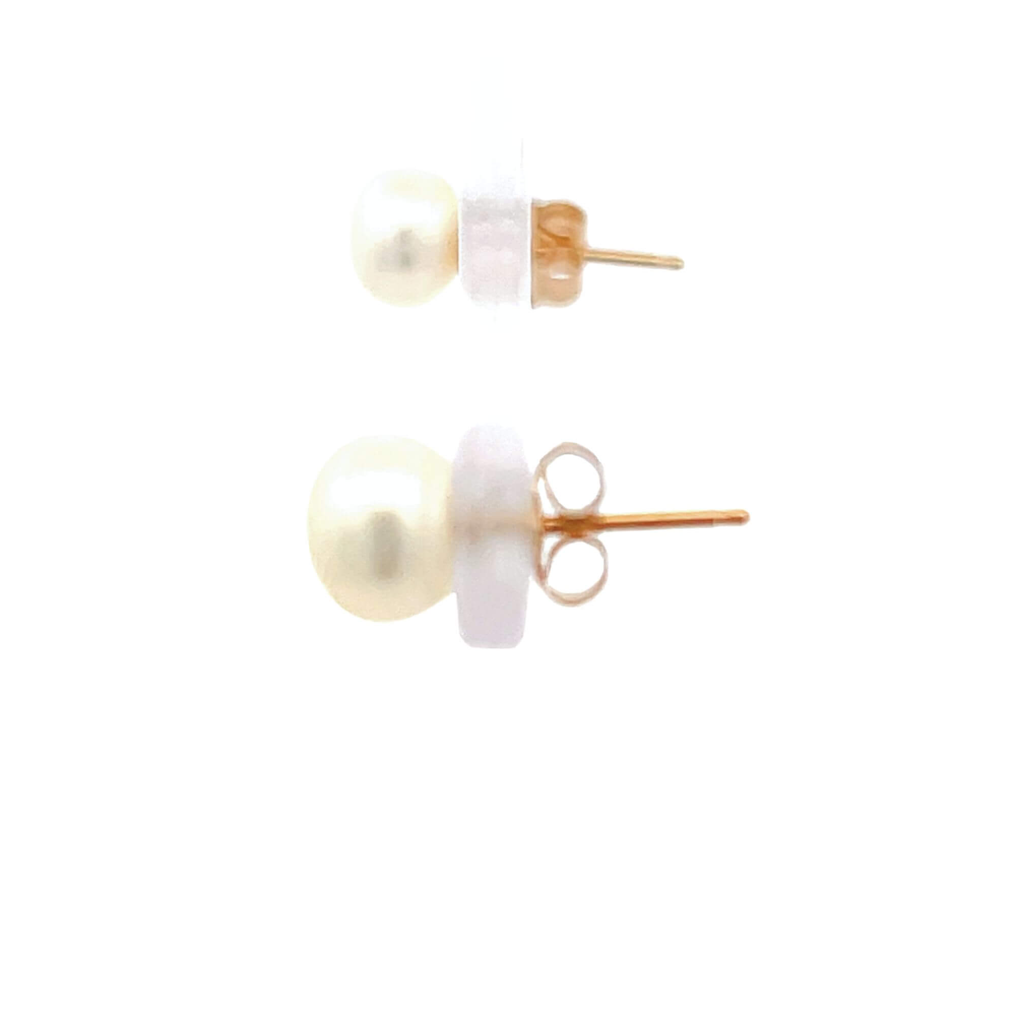 Estate 14K Yellow Gold 6MM Cultured Pearl Stud Earrings