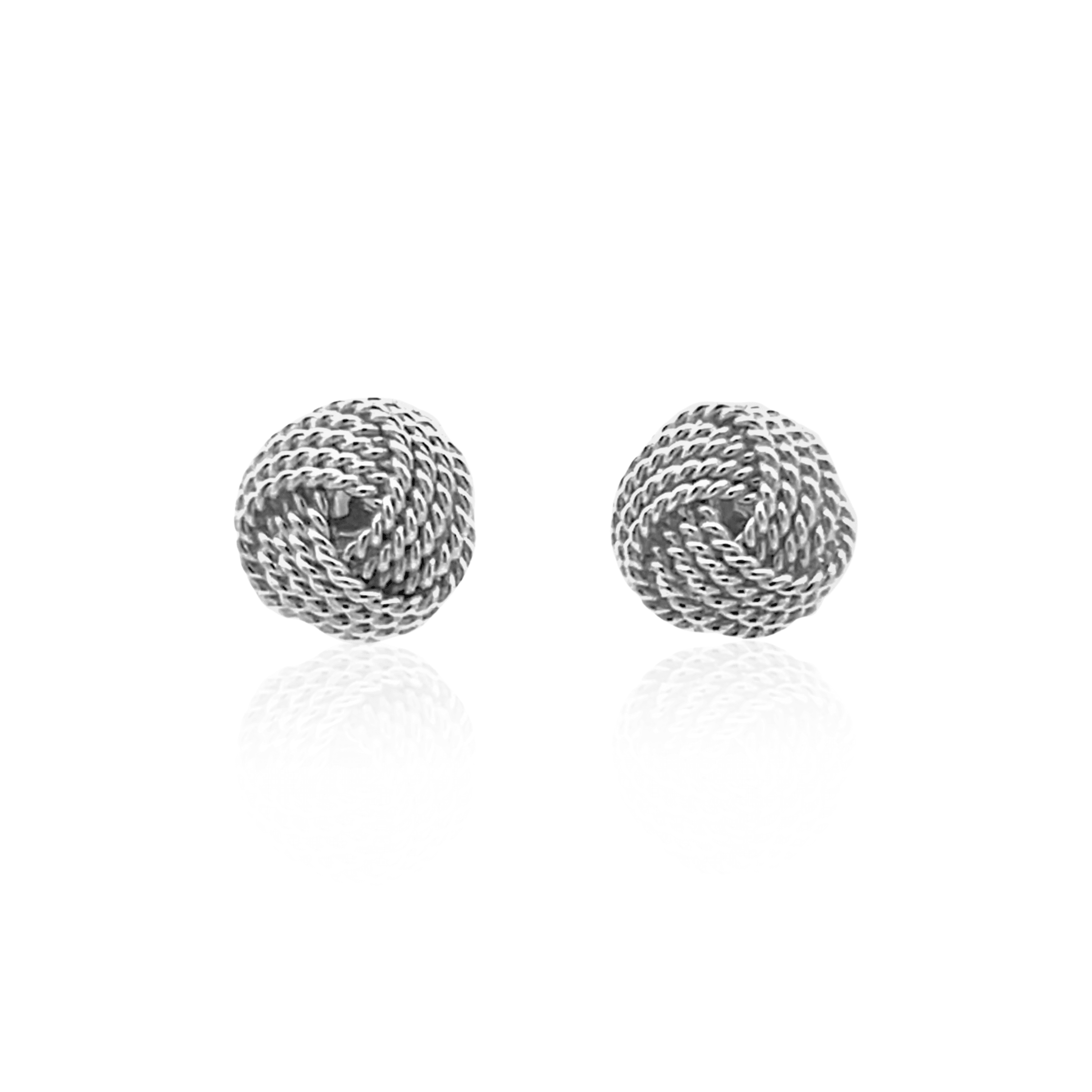 Estate Sterling Silver Love Knot Stud Earrings