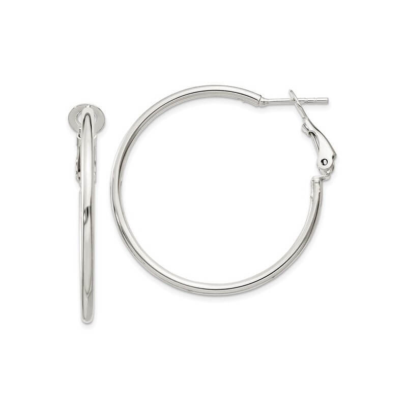 Sterling Silver 2x55MM Round Hoop Earrings