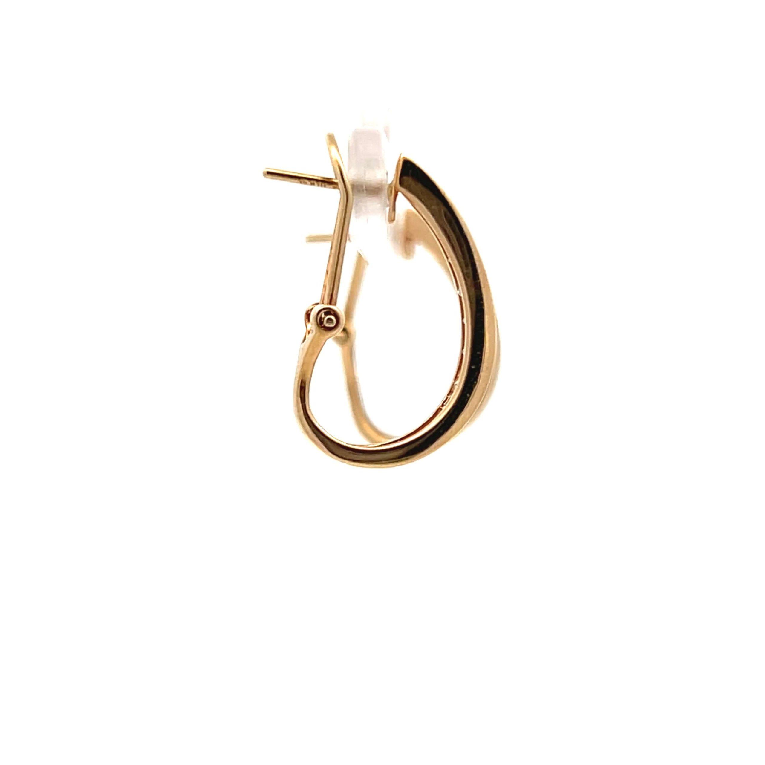 Estate 14K Two-Tone 0.49CTW Diamond Channel Hoop Earrings