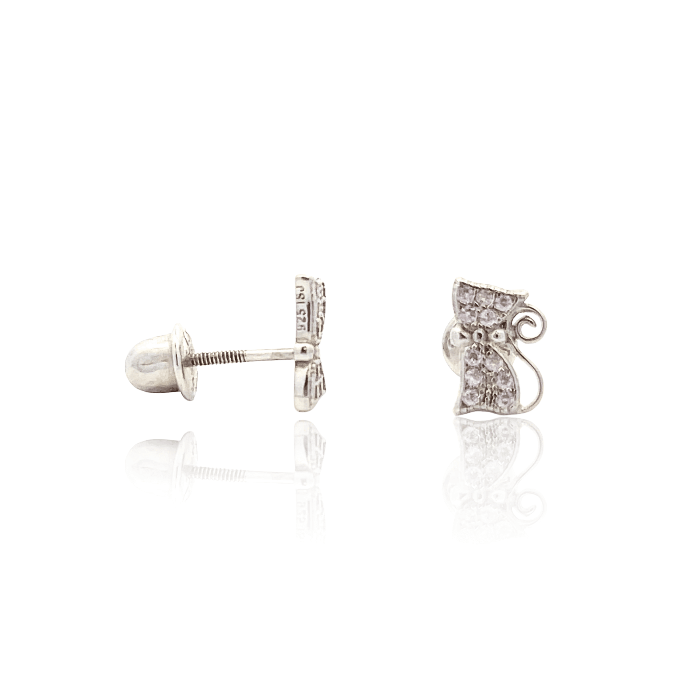 Estate Children’s Sterling Silver Cat Stud Earrings