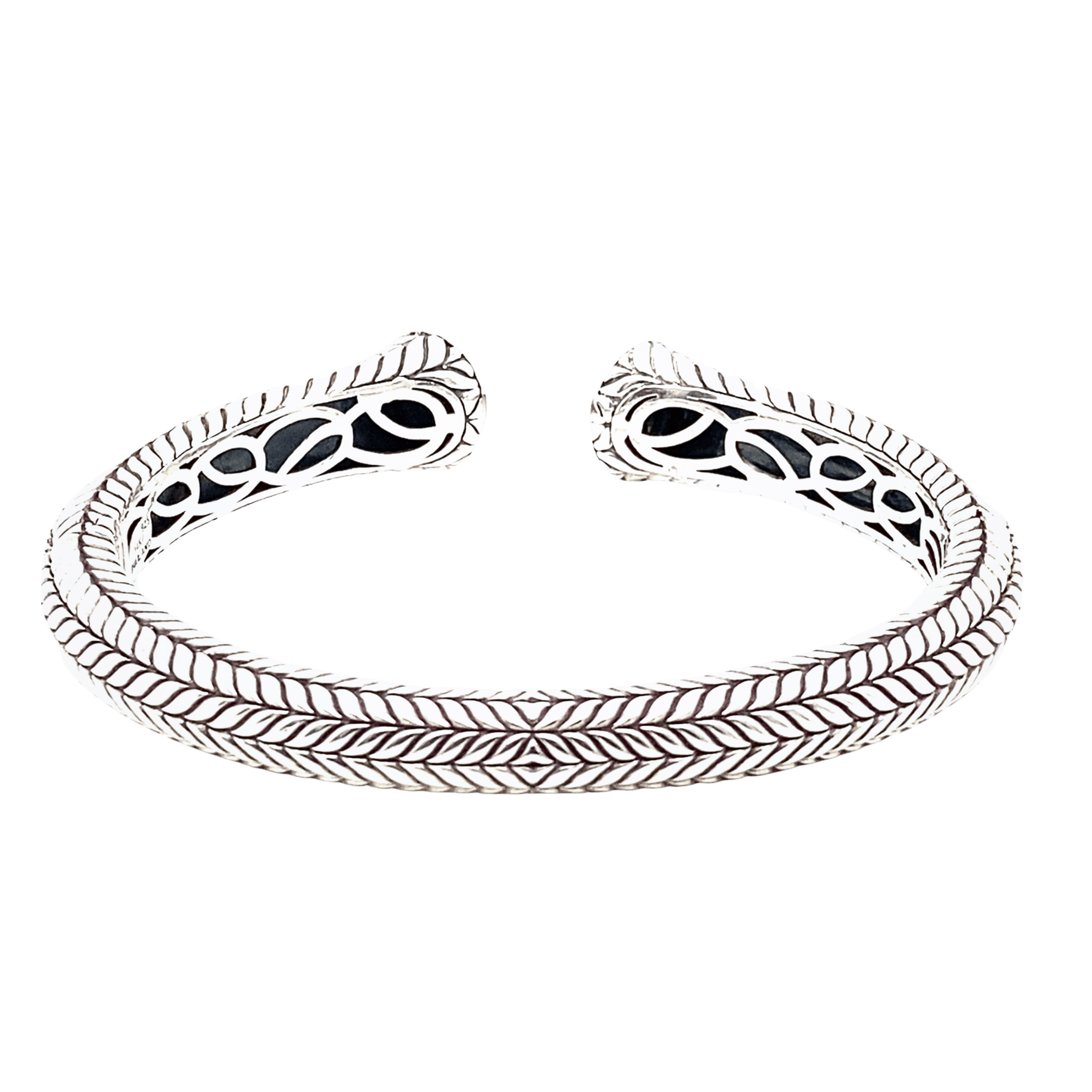 Estate Sterling Silver & 14K Gold John Hardy Textured Cuff Bracelet