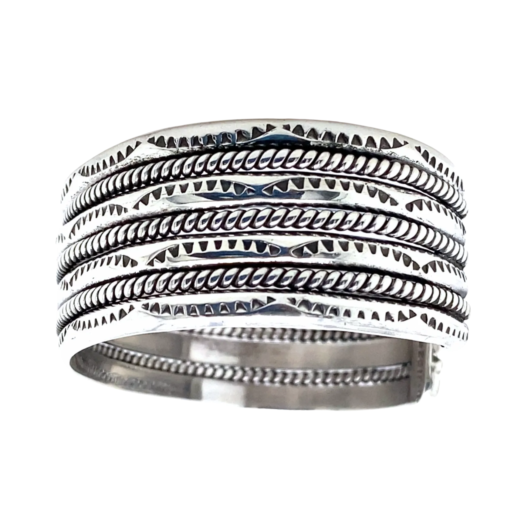 Estate Sterling Silver Multi-Row Textured Cuff Bracelet