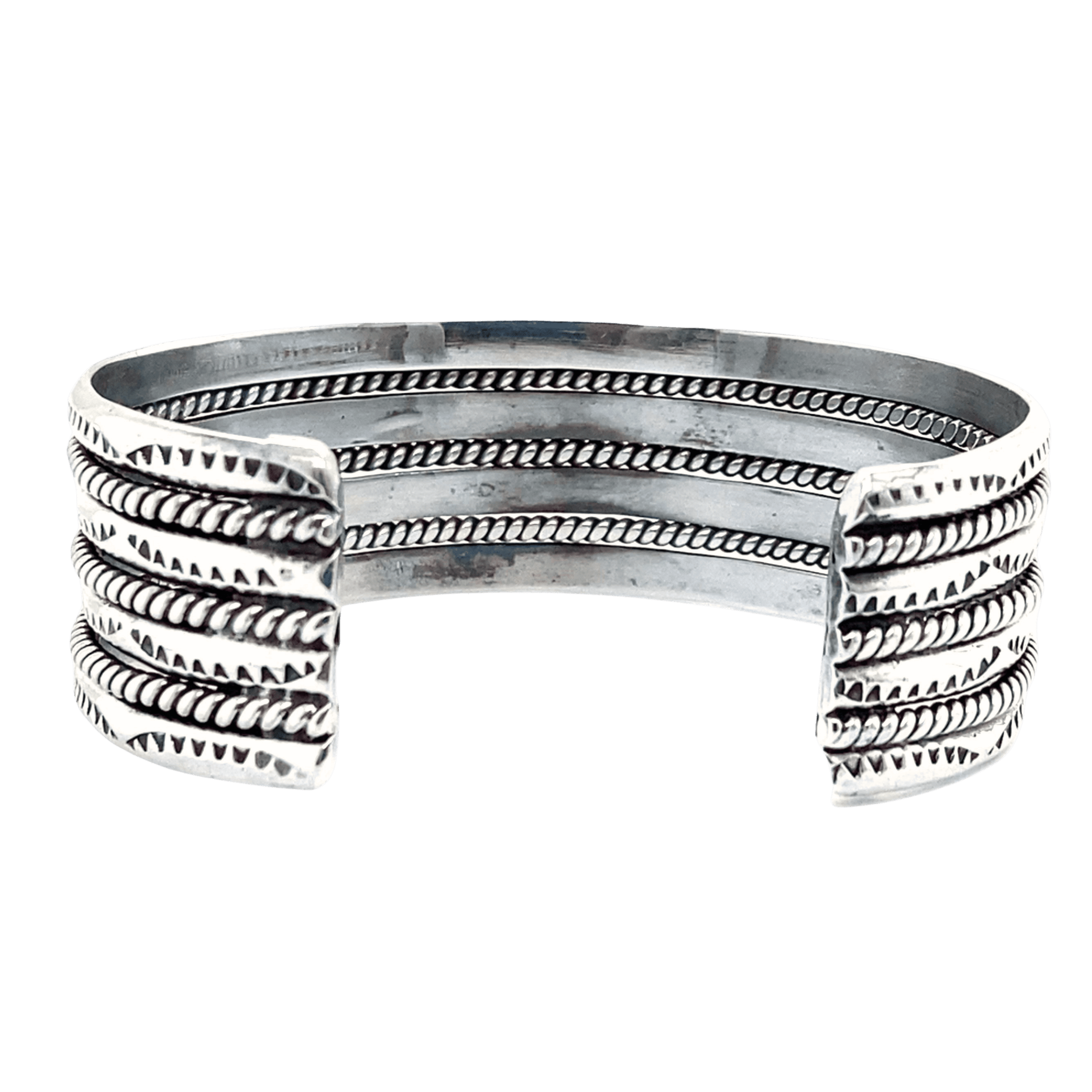 Estate Sterling Silver Multi-Row Textured Cuff Bracelet