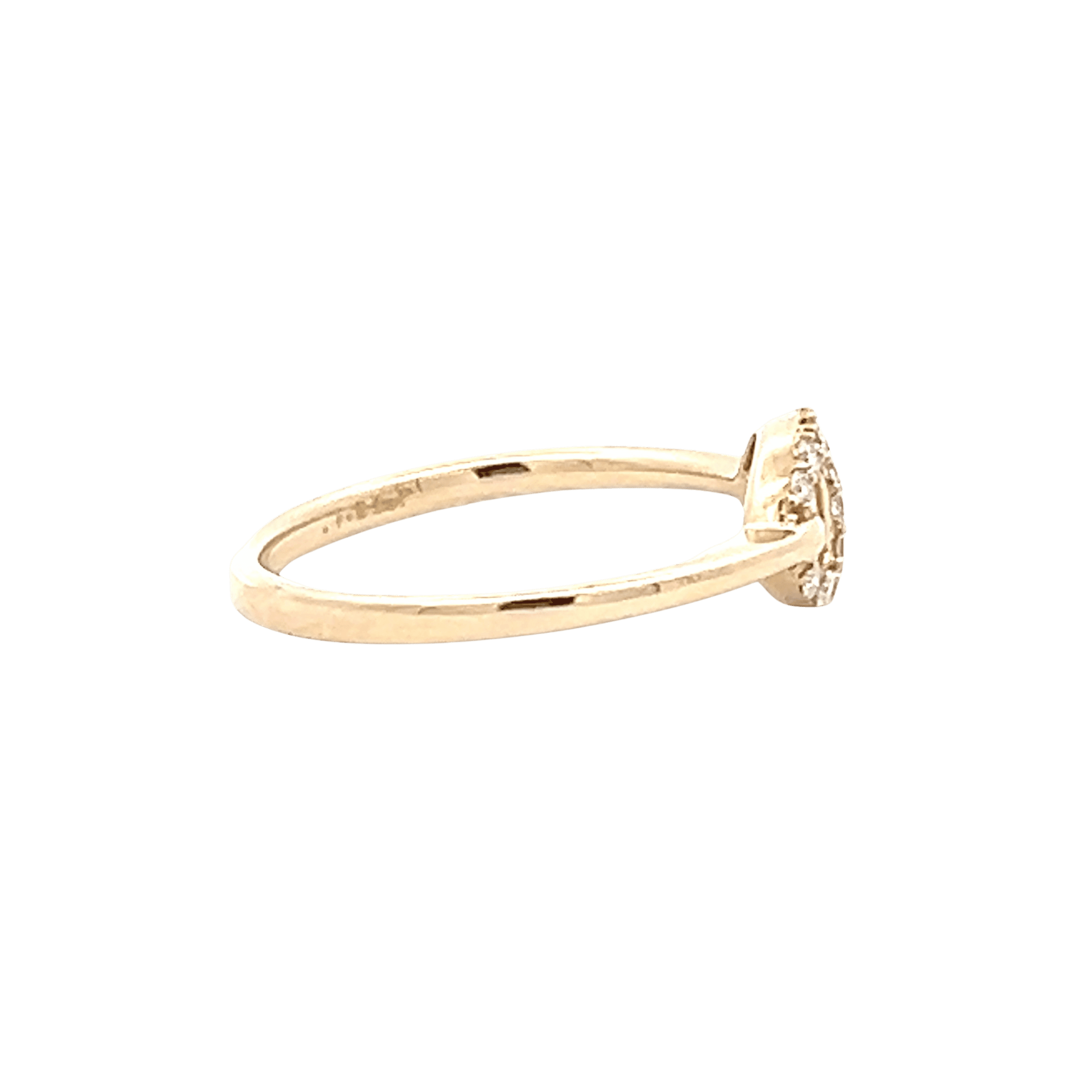 14K Yellow Gold 0.13CTW Diamond Belt Buckle Link Ring