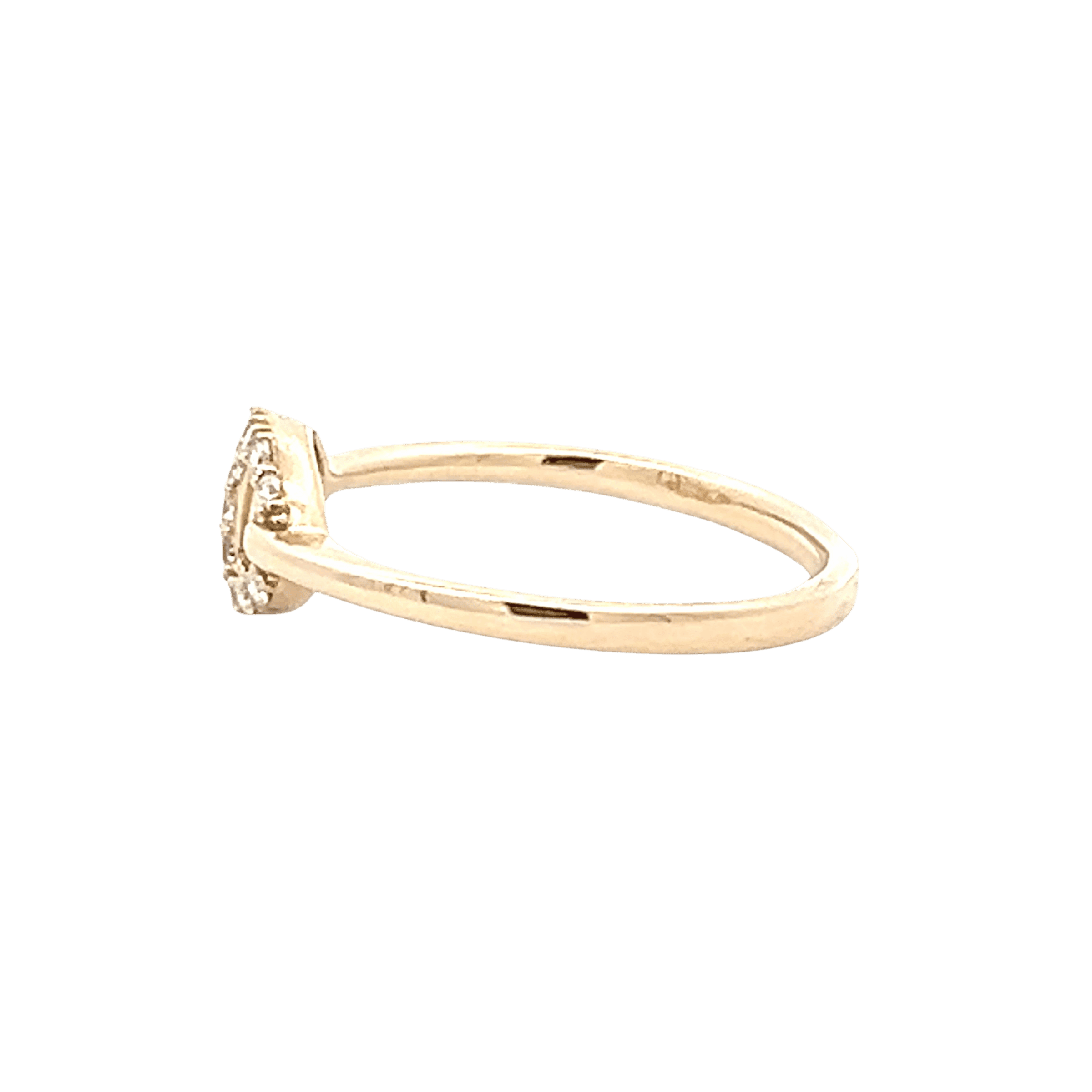 14K Yellow Gold 0.13CTW Diamond Belt Buckle Link Ring