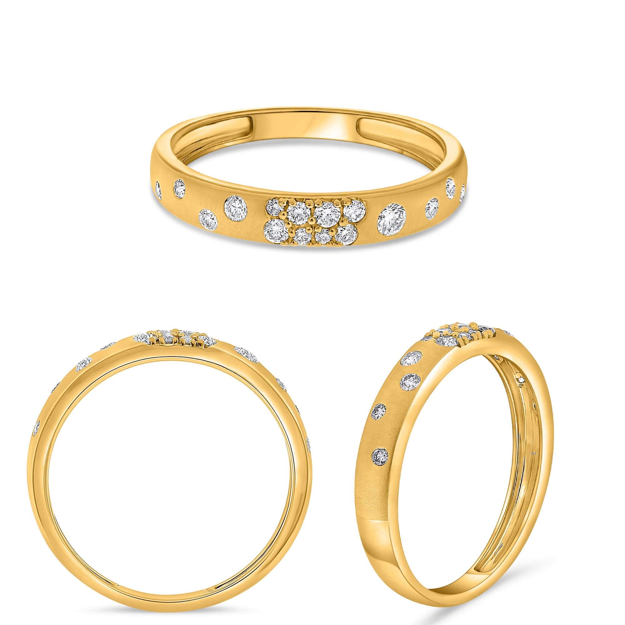 14K Yellow Gold 0.21CTW Flush-Set Diamond Fashion Band