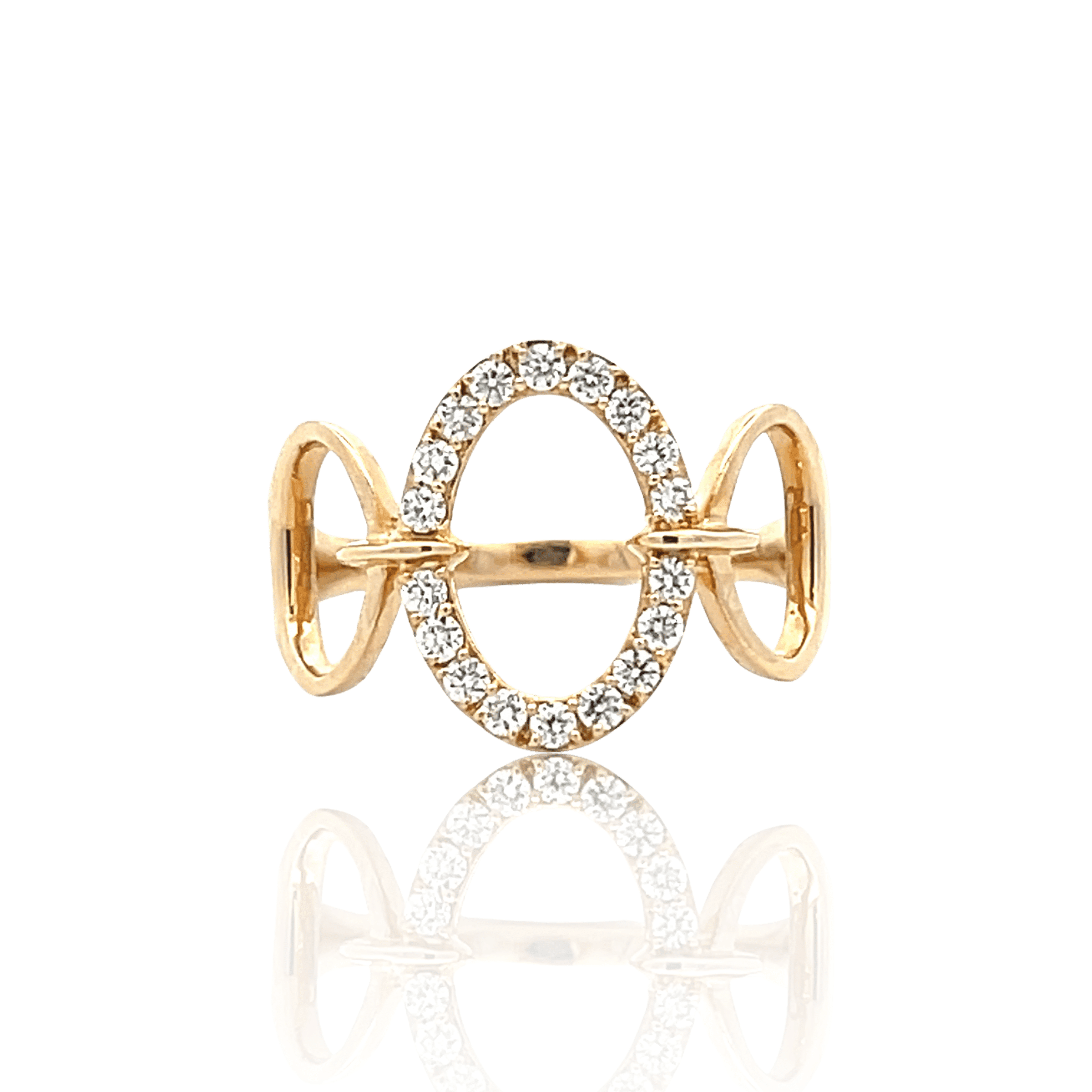 14K Yellow Gold 0.27CTW Diamond Open Oval Ring