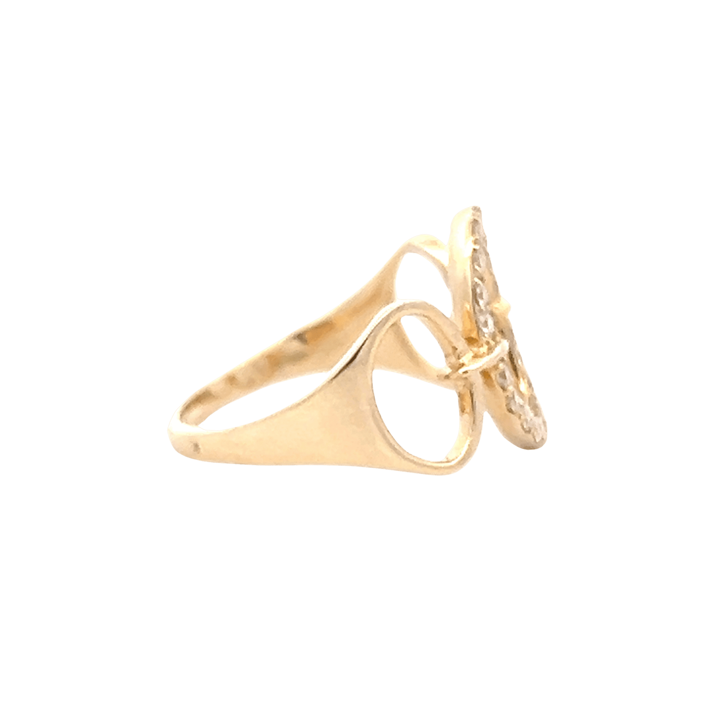 14K Yellow Gold 0.27CTW Diamond Open Oval Ring