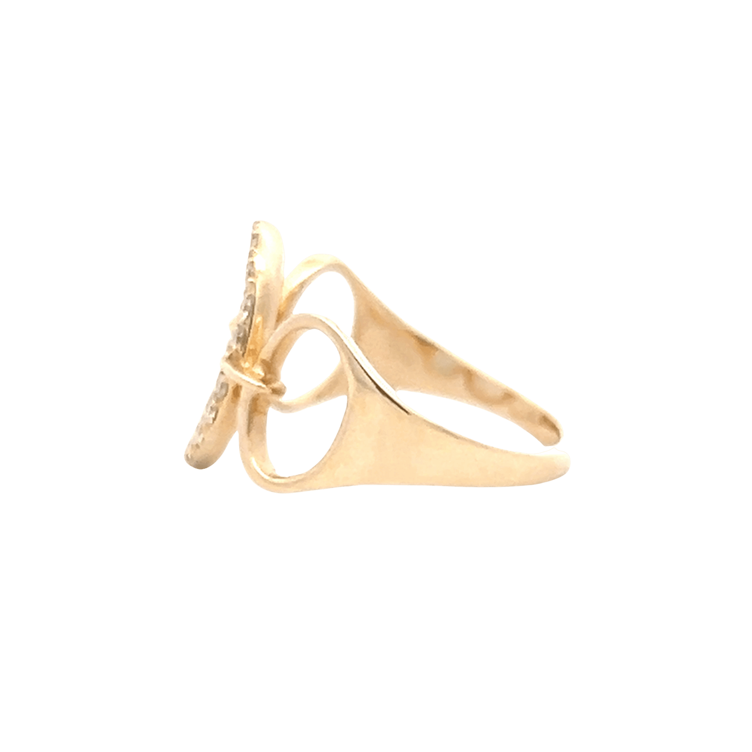 14K Yellow Gold 0.27CTW Diamond Open Oval Ring