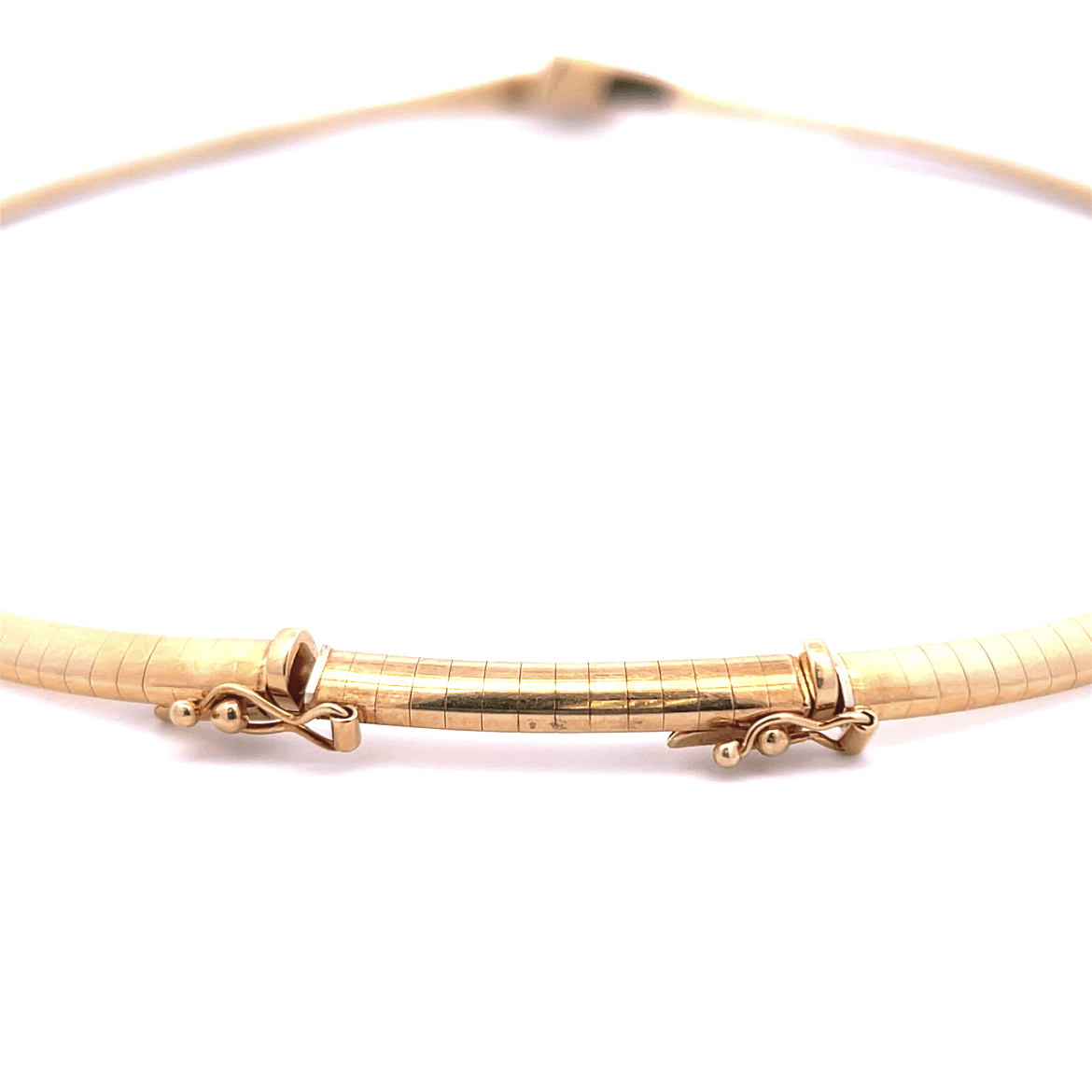 18K Yellow Gold 2.56CTW Diamond Omega Collar Necklace