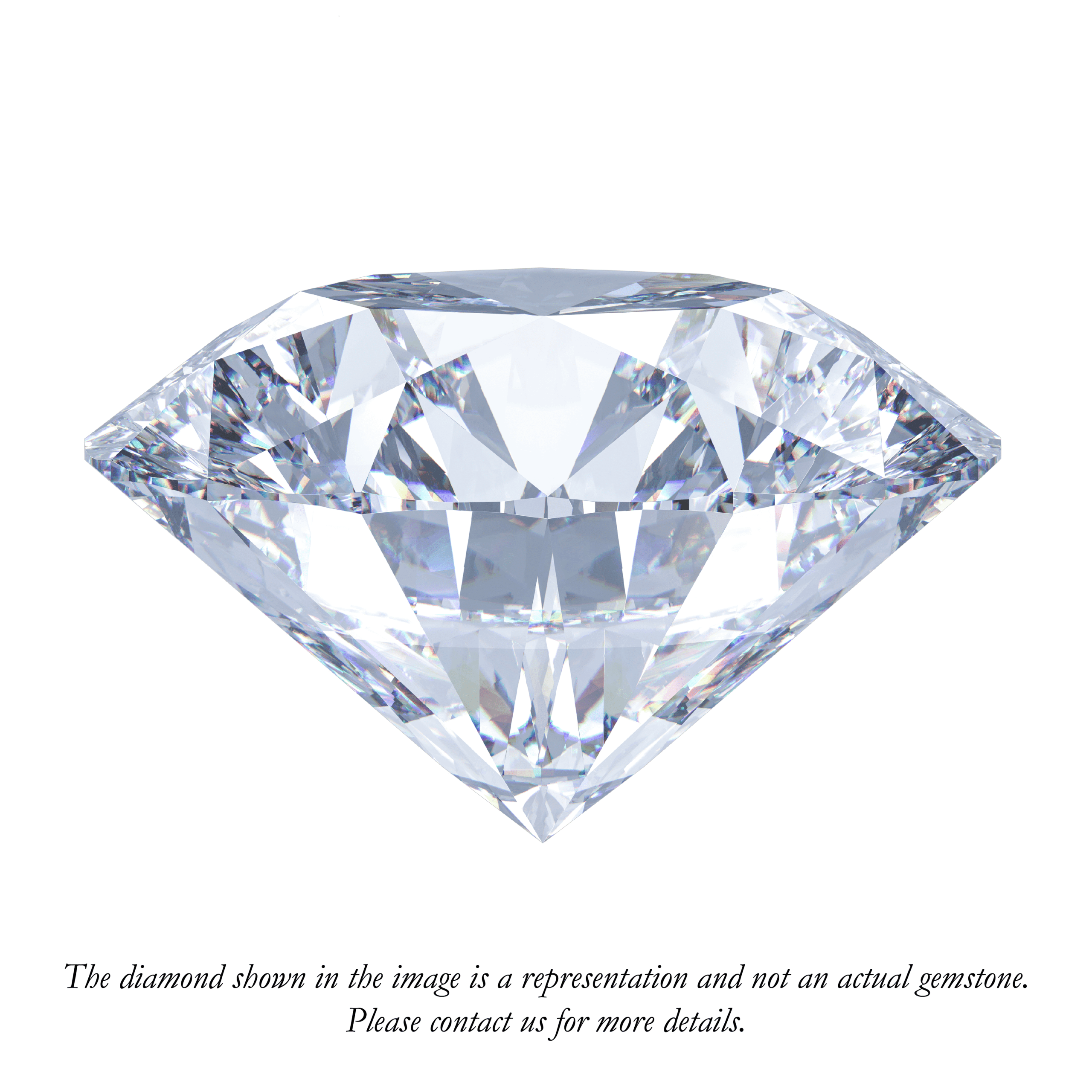 A lose diamond with a disclaimer that this a representation of a loose diamond and not the actual product being offered